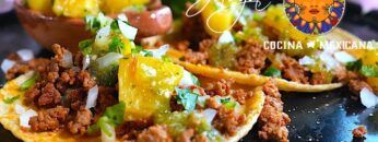 Tacos de Carne Molida Al Pastor con Salsa de Piña Asada
